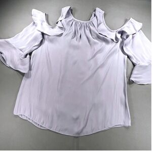 Alice &‎ Trixie Lavender Cold Shoulder Boutique Ruffle Bell Sleeve Top Small